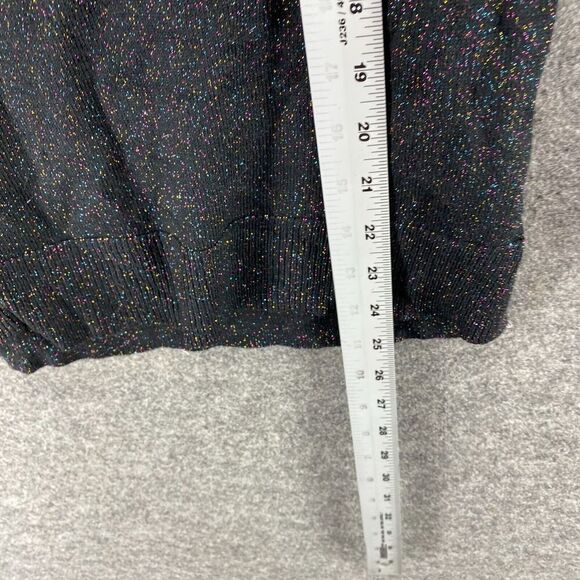 A New Day Sweater Pullover Women XS Black Knit V-Neck Long Sleeve Rayon Casual - Picture 6 of 7